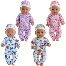 海洋动物主题娃娃衣服，鲨鱼海龟主题娃娃衣服适合 43-45 厘米新生儿娃娃和 17-18 英寸婴儿娃娃（不含娃娃），家居装饰 - 彩色 - 查看 11