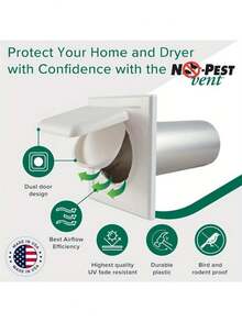 Dual Door Dryer Vent Cover - White - View 3