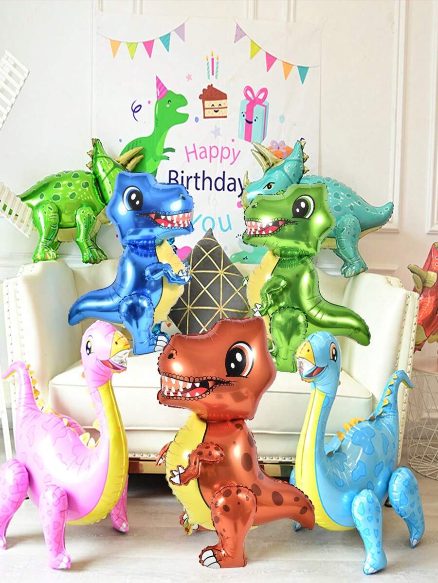 1 Miếng Khủng long 4D Bóng bay giấy bạc - Nhiều màu - Xem 1