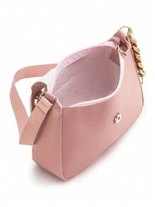 Gaby Show Women's Crescent Half Moon Shoulder Bag - 藕粉色 - 查看 4