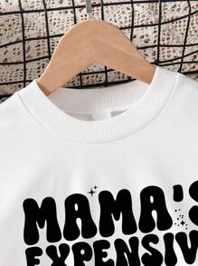 Tween Girls Tween Girl Letter Print Long Sleeve Top And Solid Pleated Skirt Set - White - View 3