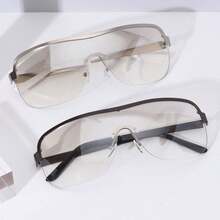 1 件装女士运动型框架运动眼镜，适合日常骑行、跑步、旅行等。 - 淺灰色 - 查看 8