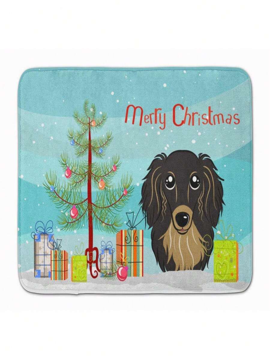 Carolines Treasures BB1585RUG Christmas Tree Longhair Black Dachshund Machine Washable Memory Foam Mat - 彩色 - 查看 1