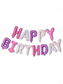 13pcs "HAPPY BIRTHDAY" Letter Mylar Balloons, 2pcs Connected Birthday Letter Balloons, Christmas - Multicolor - View 17