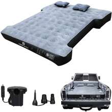 Inflatable Truck Bed Air Mattress For 6'-6.5' Full Size Mid-Size Short Truck Bed Pickup Camping Air Mattress Blow Up Pick Up Truck Tent Air Bed For Outdoor Travel Camping With Pump And Carry Bag - Xám - Xem 1