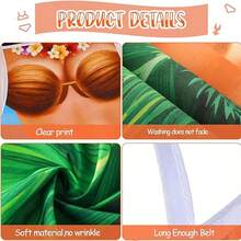 1pc 3D Cartoon Creative Hawaiian Pattern Apron For BBQ Party, Personalized Apron For Kitchen - Multicolor - View 5