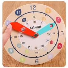 1 Set de reloj educativo infantil, conoce el formato de las 12/24 horas, reloj de juguete para que los niños aprendan a leer la hora - color - Ver 3