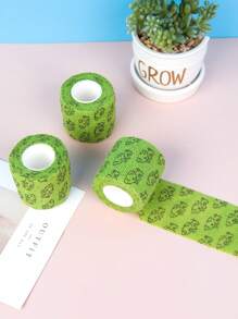1pc Green Background Dog Printed Bandage - Multicolor - View 9