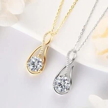 XUJIA 1 Dây chuyền mặt đá Moissanite cho nữ Bạc Sterling 925 8mm Dây chuyền đá Moissanite hình giọt nước Thời trang Dây chuyền mặt đá cho nữ Quà tặng kỷ niệm ngày cưới kèm Giấy chứng nhận Gra - PMO-115 - Xem 7