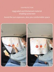 1pc Car Window Curtain: Track-Style Magnetic Sunshade For Car Windows, Providing Shade And Privacy Inside The Car. - Multicolor - View 5