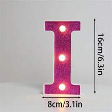 16cm Luci di lettere viola fai-da-te, lampada luminosa a numero a batteria di 6,3 pollici in plastica per decorazione di feste di matrimonio e compleanni a casa di moda