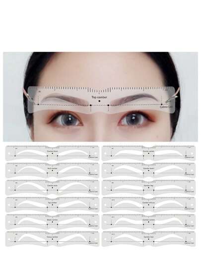 12pcs Eyebrow Stencil, Eyebrow Shaping Tool For Beginners & Students, Adjustable Wearable Design,Makeup,Cheap,Room Decor,Vanity,Travel,Bedroom,Makeup Accessories,Cheap,Stocking Stuffers,Makeup,Makeup Tools,Cheap Stuff,Gifts,Gifts For Women,Christmas Gifts,Giveaways,Travel,Cheap Stuff,Travel Essential