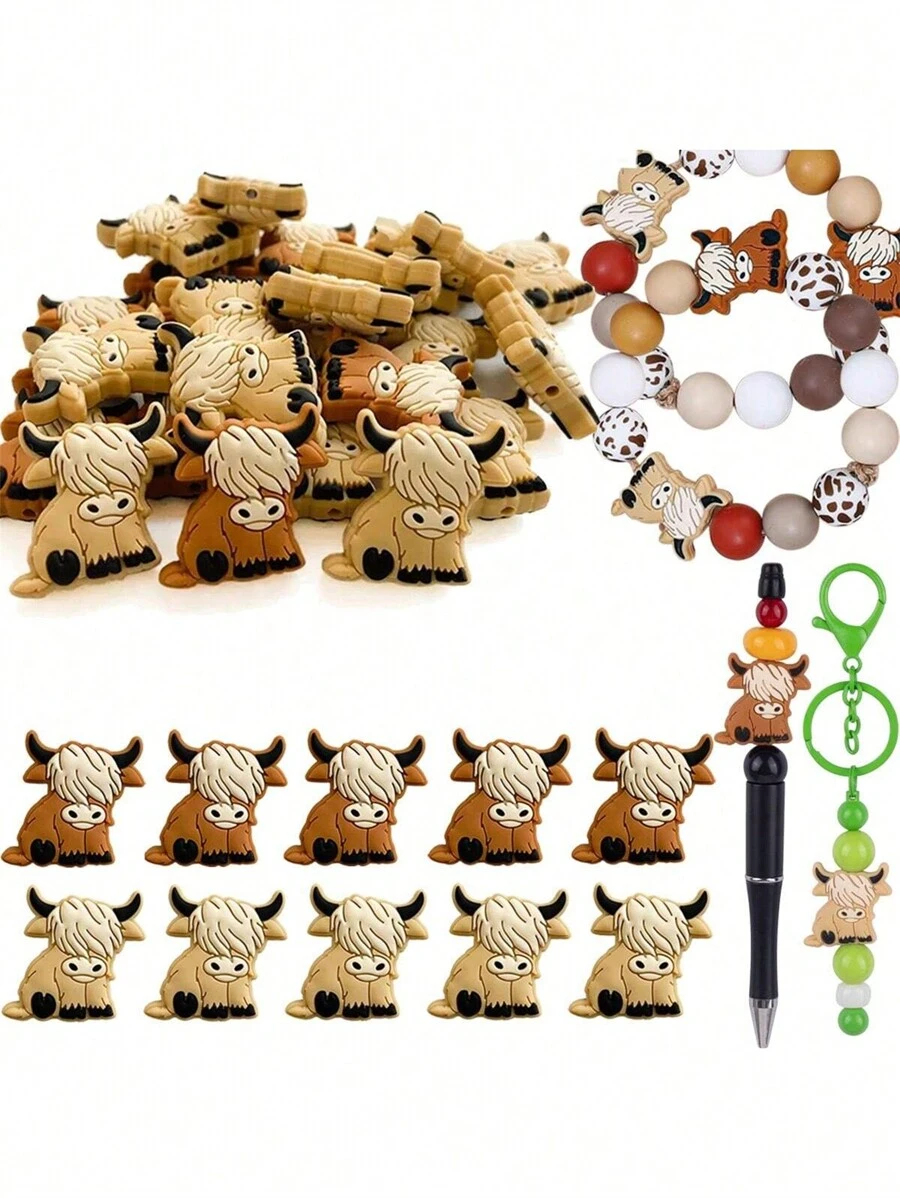 5入組/10入組/30入組嶺地牛矽膠珠子，用於珠寶製作、DIY奶嘴鍊、項鍊珠寶配件、織針筆配件等 - 30pcs/set - 查看 1