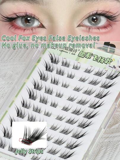 60 Bundles Artificial Mink Fur False Eyelashes, 3D Natural Effect, Easy To Apply, Reusable, Instantly Enlarges Eyes, Segmented Design Suitable For Multiple DIY Options, Create Personalized Big Eyes, Single Cluster False Eyelashes, Long-Lasting Wear