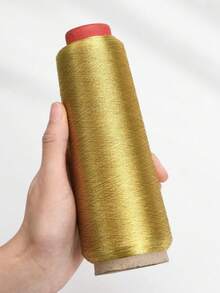 1 rollo de hilo de bordado metálico dorado/plata, hilo de punto de cruz, hilo de bordar de alambre metálico - Dorado - Ver 2