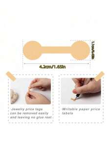 500pcs/Roll Jewelry Price Label Sticker Self-Adhesive Paper For Necklace, Bracelet, Ring Display Packaging - Yellow - View 3