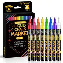 Liquid Chalk Erasable LED Highlighter Fluorescent Marker Suit For Blackboard Glass Window Painting Advertisement Chalk - Multicolor - View 11