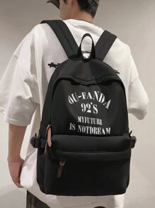 Minimalist Large Capacity Letter Printed Backpack, Back To School Supplies, School Supplies, School Backpack, School Bag, Backpack For School, Back To School Backpack, School Bookbag, Big Backpack, Backpack School, Back To School Bags, Lightweight, Portable, Classic Casual, Suitable For Teen Girls Women College Students, Rookies & White-Collar Workers, Perfect For Back To School, First Day Of School, Middle School, High School