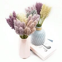 Bó hoa oải hương nhân tạo 6 bông, hoa xốp, thích hợp trang trí mùa thu, bình hoa cưới, trang trí nhà cửa/nhà hàng/phòng ngủ, tiệc sinh nhật/lễ hội, sân vườn ngoài trời. - Hoa Oải Hương-Nhiều Màu - Xem 10