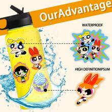 THE POWERPUFF GIRLS 50张可爱卡通贴纸，防水乙烯基贴纸，适用于水瓶、笔记本电脑、剪贴簿、滑板，生日礼物贴纸包[官方授权] - 彩色 - 查看 4