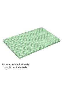 1 pieza Mantel impermeable rectangular de poliéster con funda elástica ajustable, se adapta a mesas plegables de 4/6/8 pies, protector de mesa lavable para picnic, camping, exterior