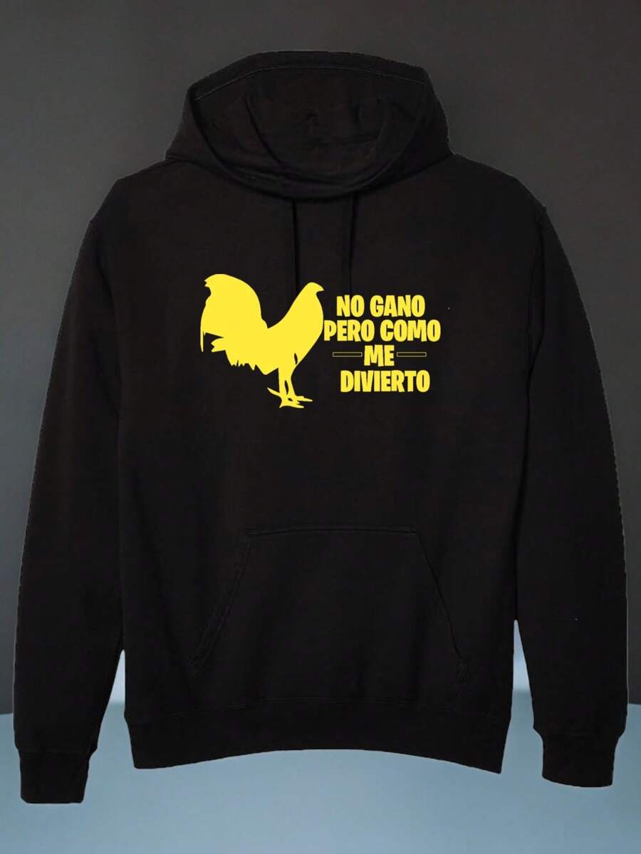 Sudadera Hoodie no gano pero como me divierto Gallero Gallos - Negro - Ver 1