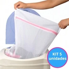 5 Sacos Lava Fácil para Máquina de Lavar Roupas - Branco - Visão 1