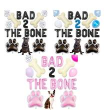 LaVenty黑色狗狗2歲生日派對裝飾Bad 2 The Bone氣球Bad Two The Bone派對裝飾小狗生日派對用品 - 彩色 - 查看 5
