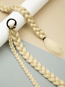 长款编织马尾接发带发带直发环绕式接发马尾自然柔软合成假发女士日常佩戴圣诞新年狂欢音乐节使用 16 英寸 26 英寸 30 英寸 34 英寸 1 件黑色 - 金色 - 查看 5