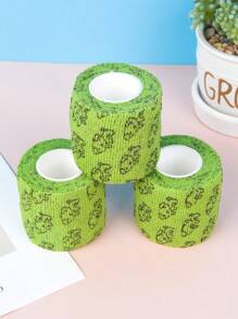 1pc Green Background Dog Printed Bandage - Multicolor - View 7