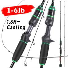 SOUGAYILANG 1.68米-1.8米两节基础款超轻便携鱼竿玻璃纤维UL动力高灵敏度超弹性有限诱饵重量钓小鱼群 - 綠色 - 查看 14