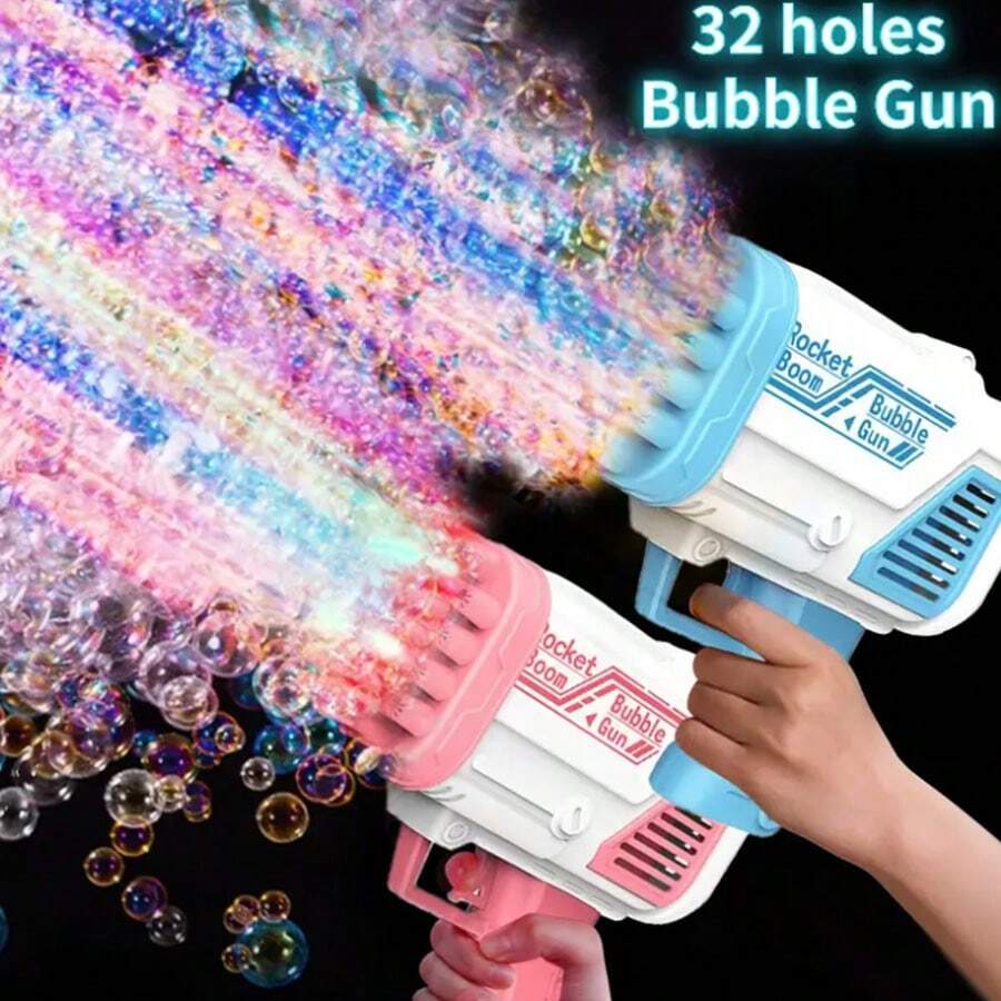 1 件电动自动泡泡枪玩具火箭泡泡机适用于户外运动,便携式适用于婚礼和派对(不含泡泡溶液和电池),泡泡,泡泡枪,泡泡,泡泡,枪,泡泡枪 - 彩色 - 查看 1