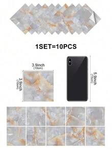 10入裝/包水晶膜PVC自粘可移除大理石圖案家居裝飾壁紙，適用於DIY健身房宿舍客廳浴室臥室牆壁，櫥櫃，酒櫃，桌子，門美化 - 彩色 - 查看 29