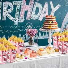 Cajas de papel para palomitas de maíz de 25 piezas, caja de palomitas de maíz con rayas rojas y blancas, contenedor de snacks para cine, bodas, carnavales, fiestas y suministros para festivales. - Multicolor - Ver 4