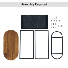 Acacia Oval Small Side Tables Living Room Small Space With Magazines Organizer Storage Space (Set Of 2) - natural color - View 6