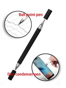 1 pieza Lápiz de pantalla táctil capacitiva negro para teléfonos inteligentes y tabletas, bolígrafo de doble uso para escritura y dibujo - Negro - Ver 5