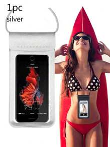 手机防水包斜挎挂绳通用触屏游泳潜水保护套运动包手机壳透明包沙滩包手机袋手机套基础款游泳包游泳者热带海岸风情沙滩包夏季海岛度假海滩配件男女通用钱包户外运动旅行度假泳池运动健身锻炼旅行包度假男女旅行必备耐用游泳包 - 黑色 - 查看 8