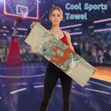 1入組速干運動冷卻毛巾100*30cm，男女適用，吸汗，可用於擦手、擦腕部的汗水，涼爽怡人，適用於健身房、跑步、羽毛球、騎自行車、籃球訓練和健身等運動 - 彩色 - 查看 10