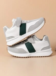 1 双儿童经典休闲鞋，灰色拼色设计，轻便防滑，适合所有季节 - 灰色 - 查看 4