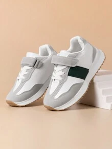 1 双儿童经典休闲鞋，灰色拼色设计，轻便防滑，适合所有季节 - 灰色 - 查看 2