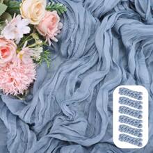Brown Cheese Cloth Tablecloth, 1/3/6pcs Bohemian Gauze Tablecloth For Bridal Decoration, 90x300cm Rustic Style Wedding Birthday Party Decor - Multicolor - View 44