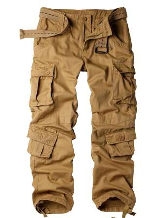  AKARMY Men's Casual Cargo Pants Military Army Camo Pants Combat Work Pants With 8 Pockets(No Belt)