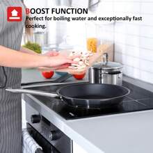 IsEasy Induction Hob, 4 Zones Built-In, Level Touch Timer, 60cm, 6800W, Black