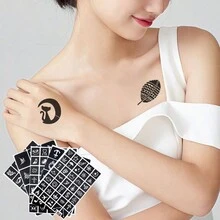 Temporary Tattoo Pen With Tattoo Templates Set - Ink-Based, Alcohol-Free, Skin-Friendly Body And Facial Coloring Tattoo Marker For Temporary Body Art - Multicolor - View 10