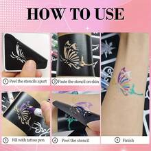 Temporary Tattoo Pen With Tattoo Templates Set - Ink-Based, Alcohol-Free, Skin-Friendly Body And Facial Coloring Tattoo Marker For Temporary Body Art - Multicolor - View 8
