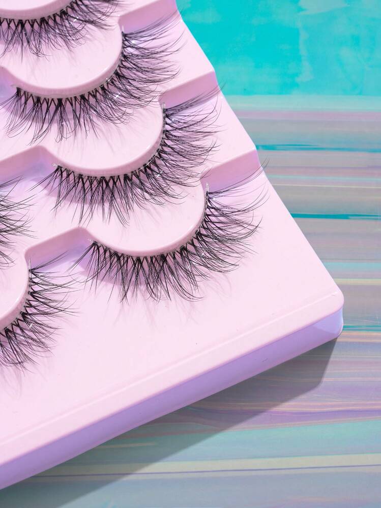 7对5D浓密凌乱交叉假睫毛，长度7-15毫米 - 黑色 - 查看 5