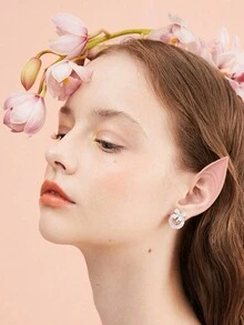 Accessoire de fête cosplay d'oreilles courtes, pointes d'oreilles de vampire pour spectacle de fantaisie Renaissance, bal masqué et fête d'Halloween