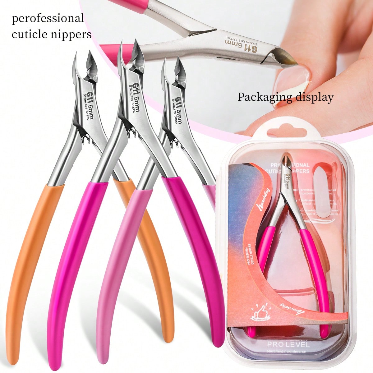 Stainless Steel Cuticle Trimmer Dead Skin Cutter Scissor Nail Removal Tool With Sharp Blades For Foot Care, Professional Cuticle Clipper With Double Spring For Nail And Manicure