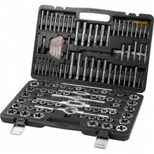 Tap And Die Set, 116-Piece Include Metric And SAE Size, Bearing Steel Taps And Dies, Essential Threading Tool For Cutting External Internal Threads, With Complete Accessories And Storage Case