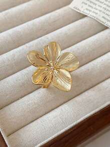 1 pièce Bague ouverte décorée de pétales de fleurs à la mode, convient pour un port quotidien pour femmes